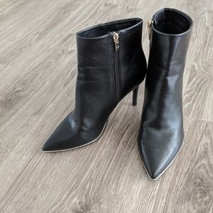 Marc Fisher Black Stiletto Bootie w/Gold accents
